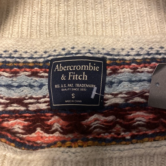 NWT Abercrombie & Fitch Off the Shoulder Fair Isle Sweater - Picture 5 of 5
